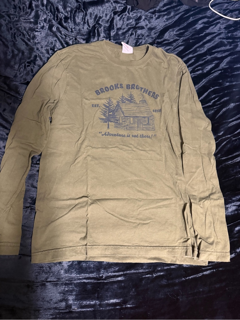 Brooks brothers and Abercrombie & Fitch Olive Green Long-Sleeve Graphic Tee